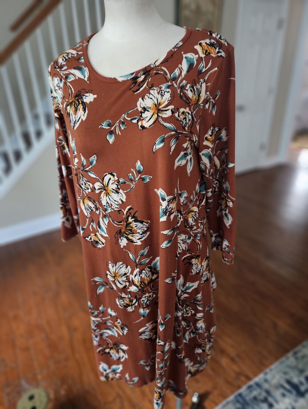 Yarn And Sea Floral Dress Medium